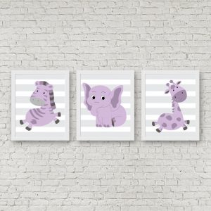 Purple African Animal Set