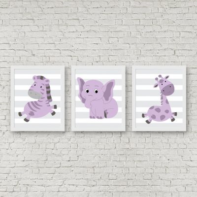 Purple African Animal Set