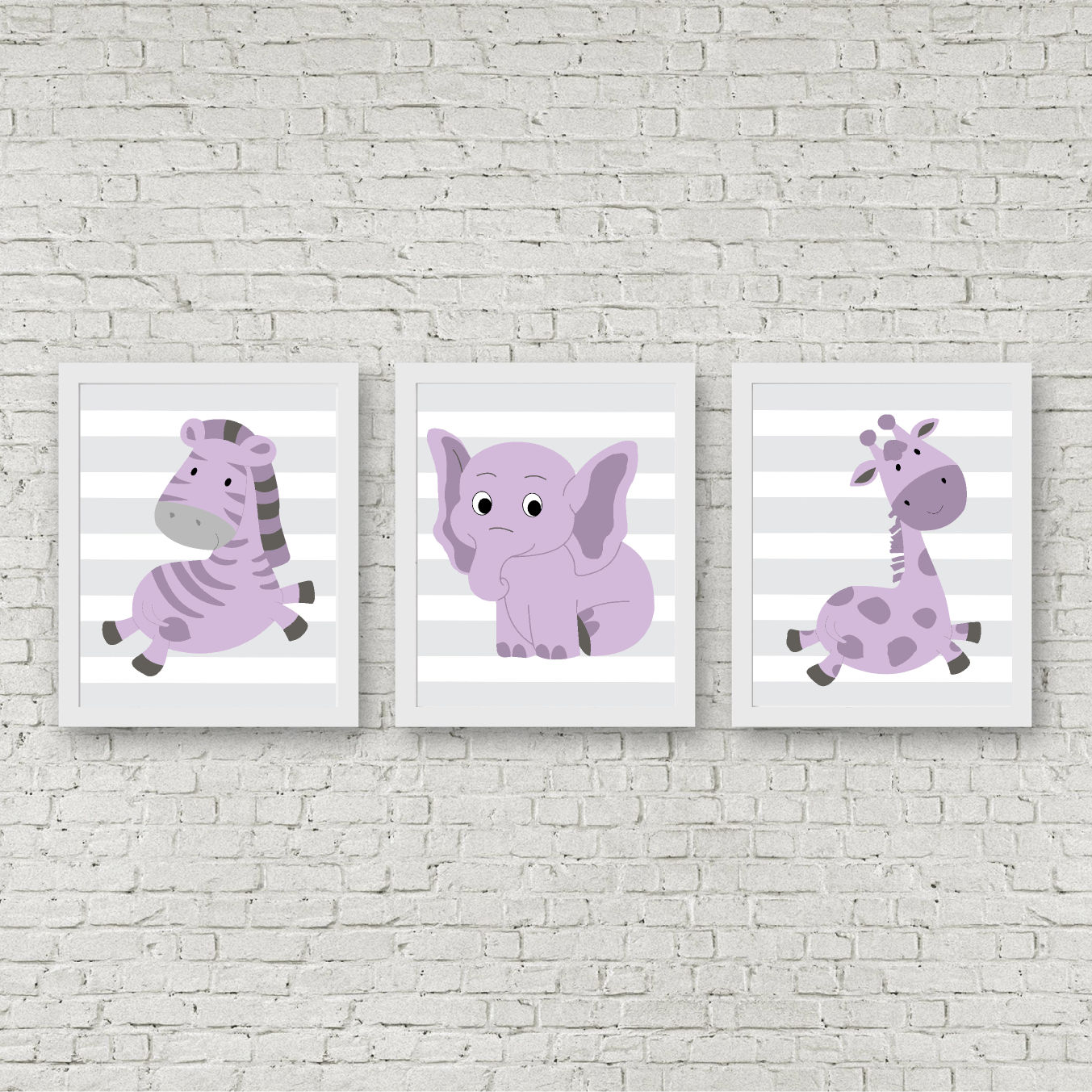 Purple African Animal Set Printable
