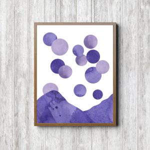 Purple Textured Abstract Mountains