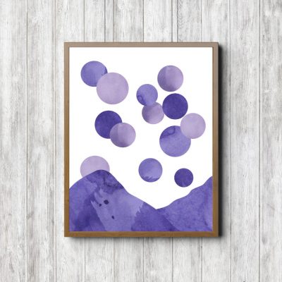 Purple Textured Abstract Mountains