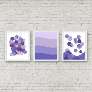 3 Abstract Purple Art Prints