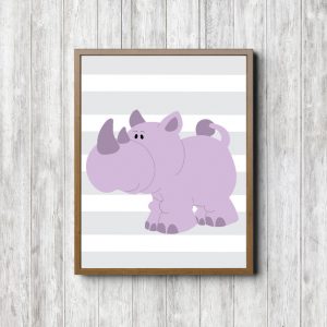 Cute Purple Baby Rhino
