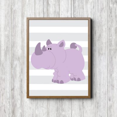 Cute Purple Baby Rhino