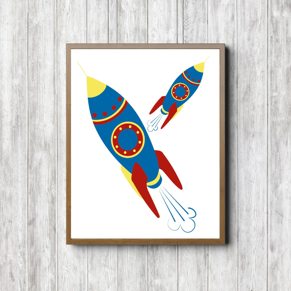 Blue & Red Rockets Poster Printable