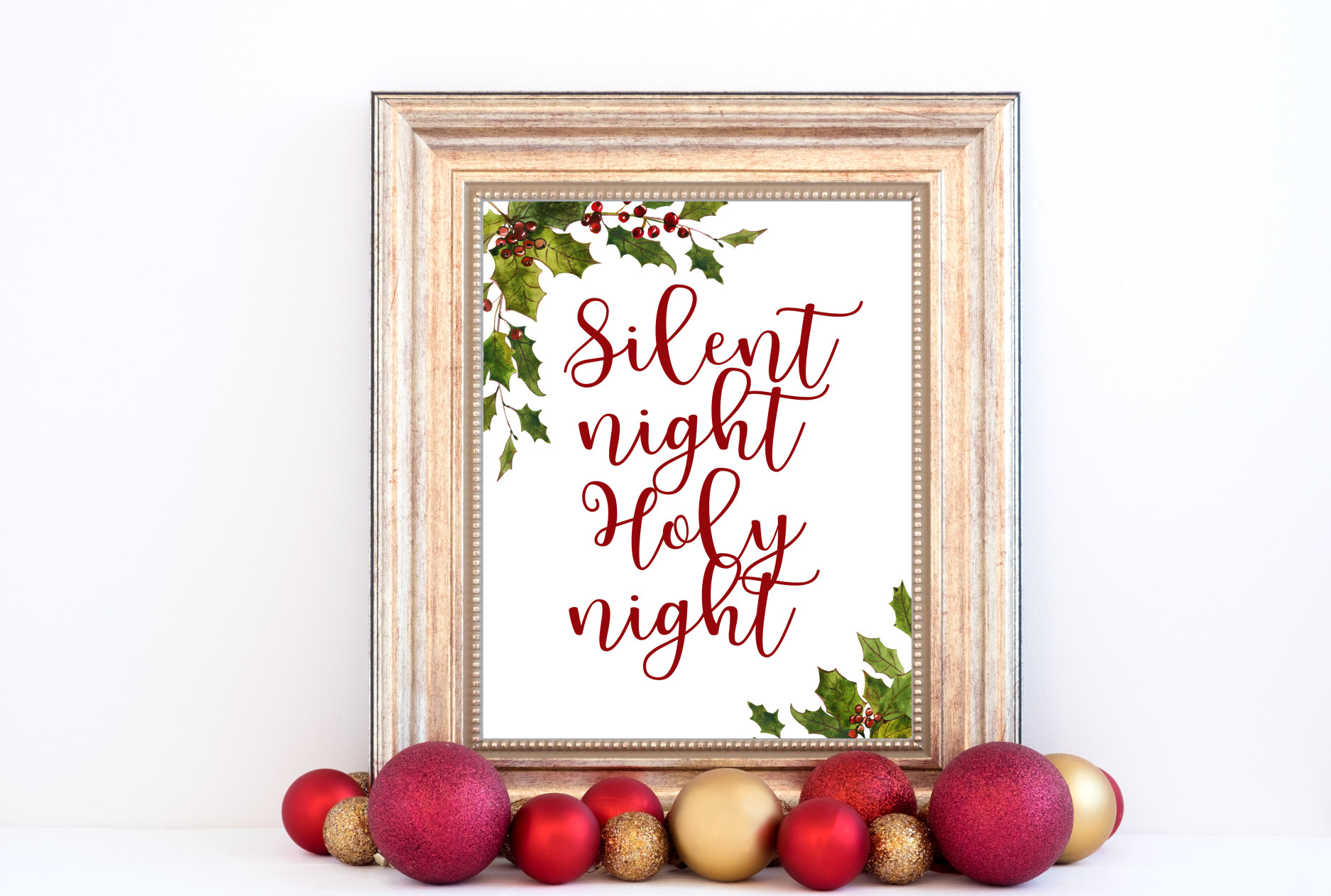 Silent Night Holy Night – Mistletoe Printable
