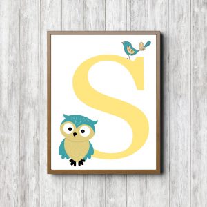 Initial S - Owl & Bird