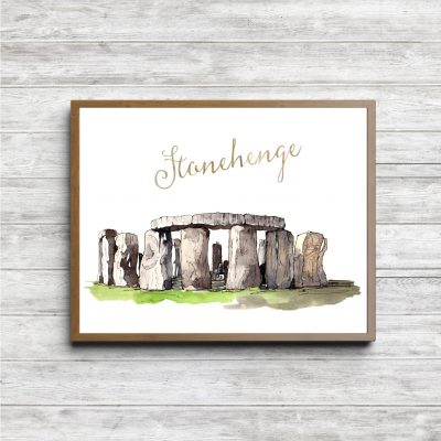 Watercolor Stonehenge Printable Art