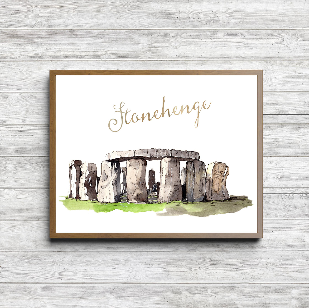 Watercolor Stonehenge Printable Art