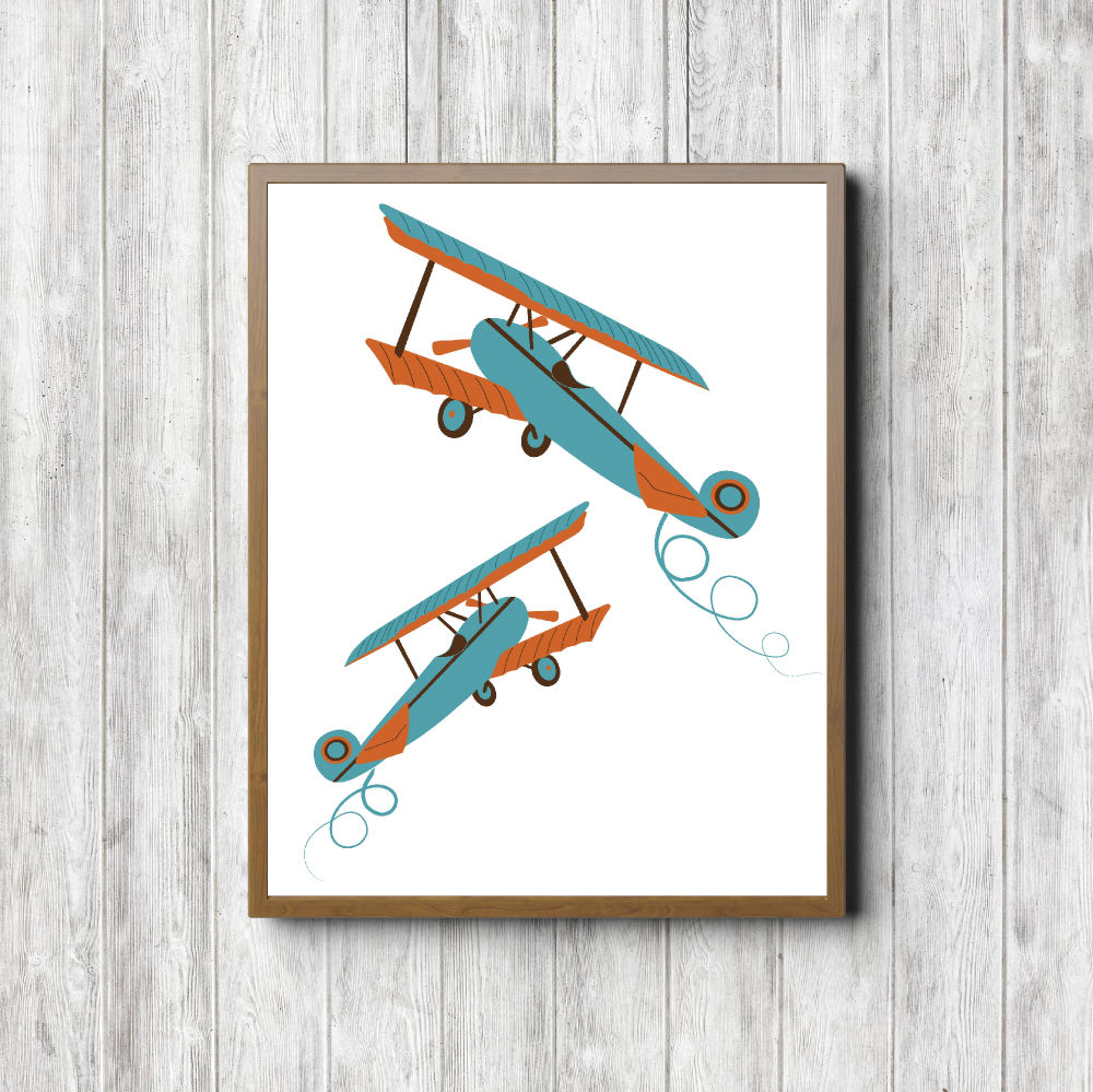 Blue & Orange Tiger Moth Poster Printable