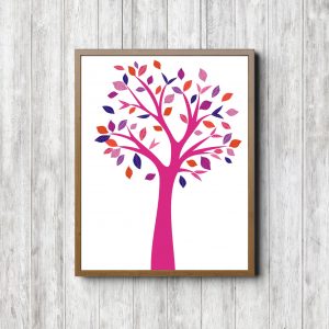 Dark Pink Boho Tree