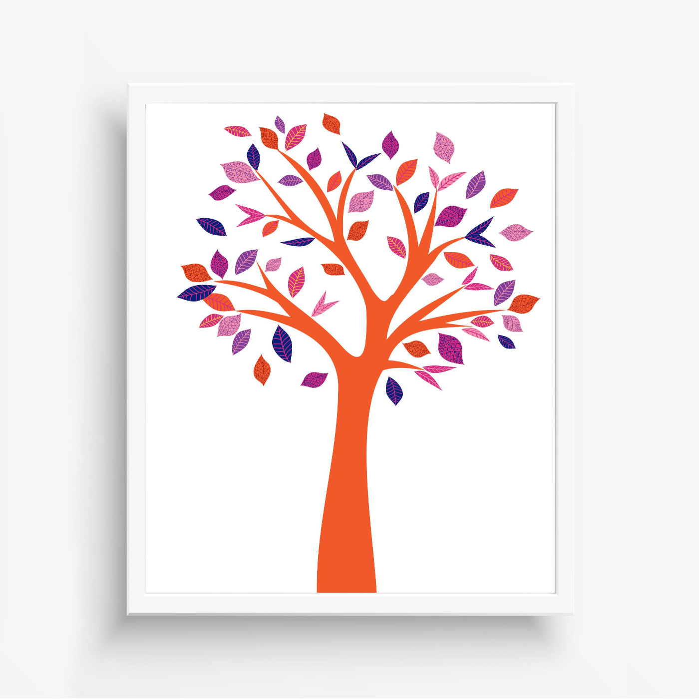 Orange Tree With Boho Leaves Printable