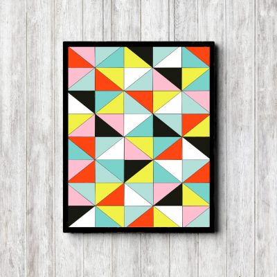 Retro Geometric Abstract Triangles