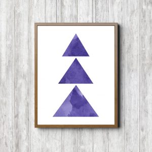 Purple Watercolor Abstract Triangles