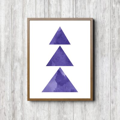Purple Watercolor Abstract Triangles