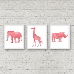 Coral African Safari Animals Set