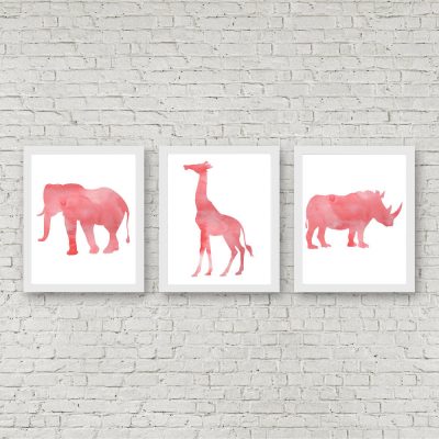 Coral African Safari Animals Set