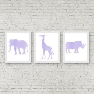 Lilac African Safari Animals Set