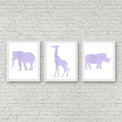 Lilac African Safari Animals Set