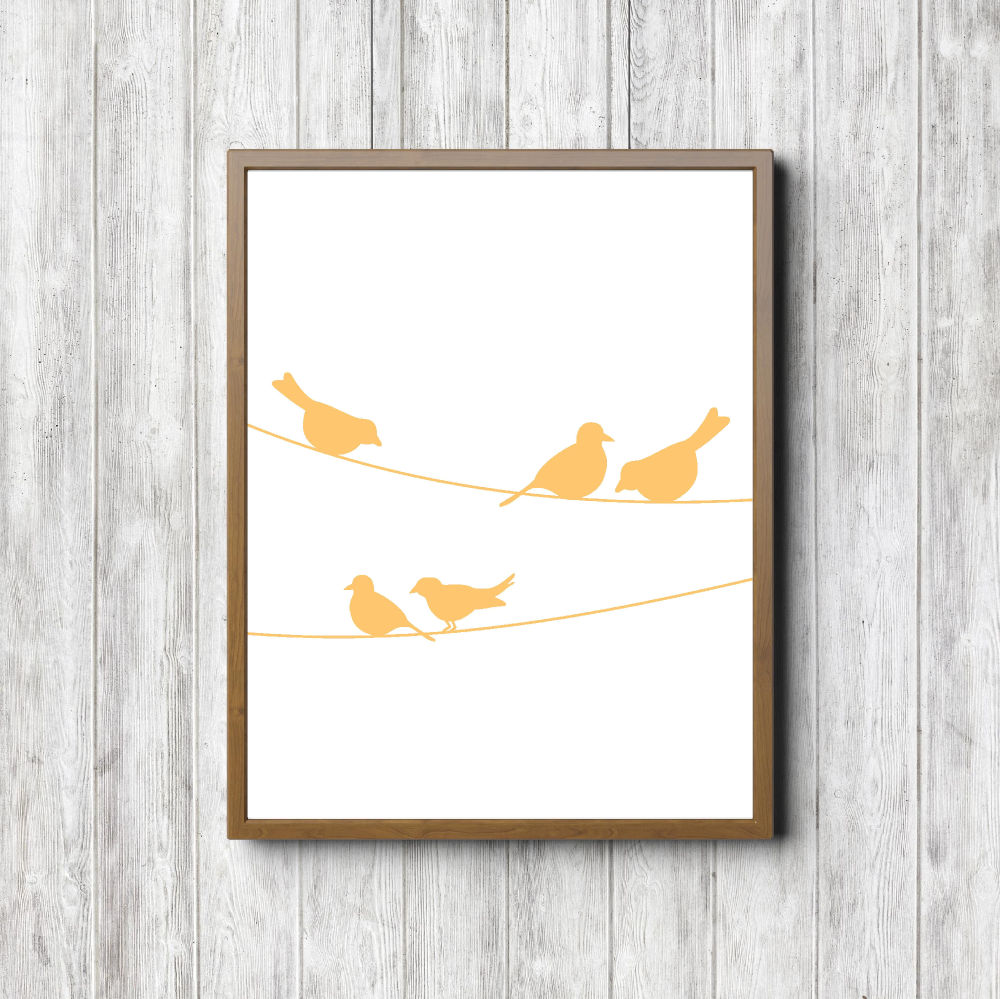 Yellow Birds On A Wire Printable