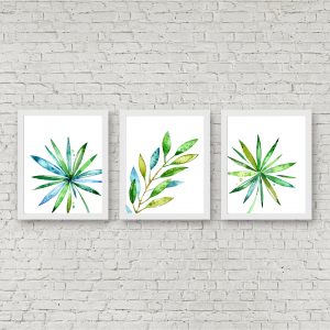 Blue & Green Watercolor Leaf Printables