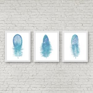 Blue Feathers Printable Set