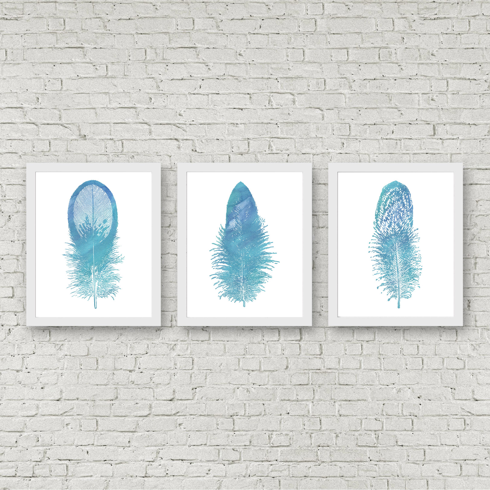 Blue Feathers Printable Set
