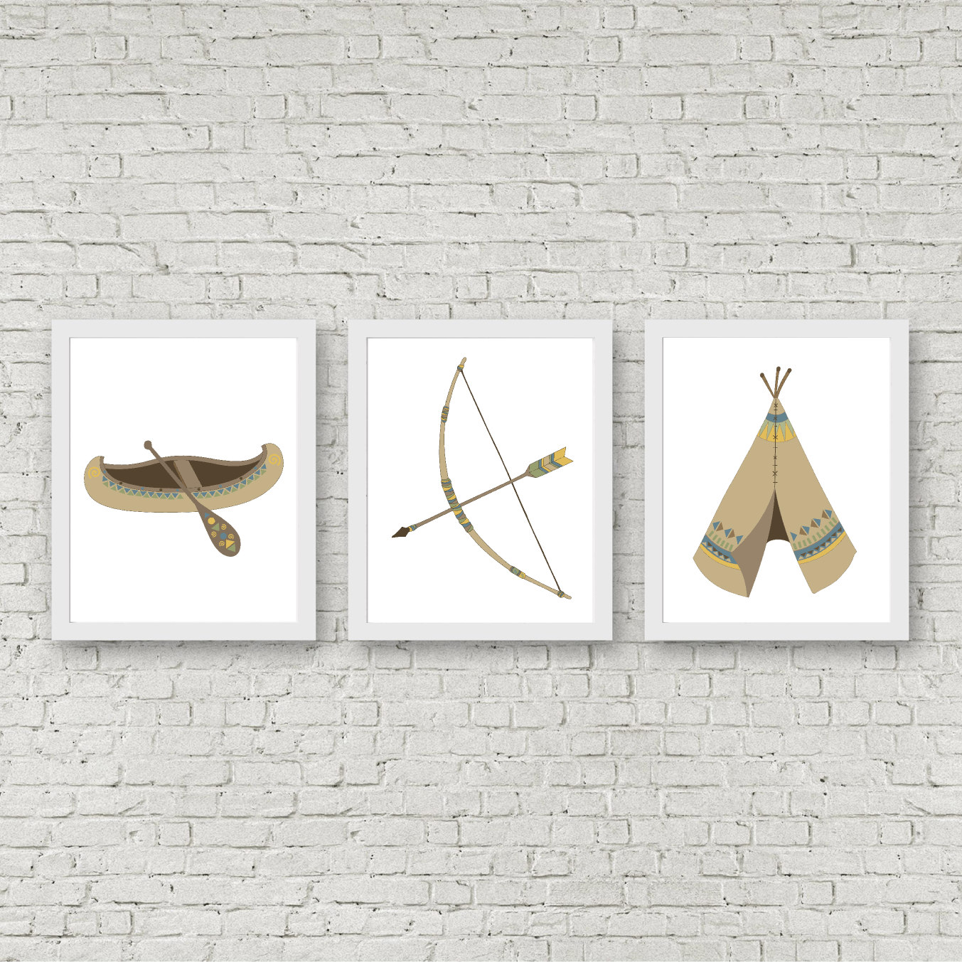 Beige Tribal Printable Posters Set