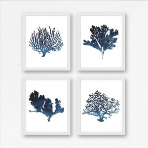 4 Dark Blue Sea Coral Printables