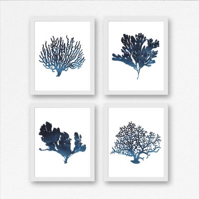 4 Dark Blue Sea Coral Printables