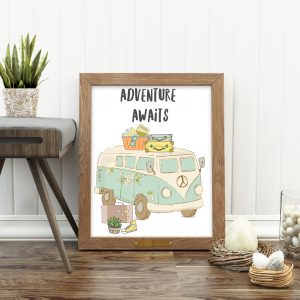 Adventure Awaits Camper Van Printable