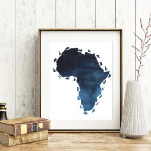 Blue Animals African Continent Printable