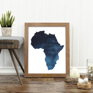 Blue African Continent Printable