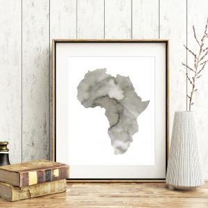 Gray African Continent Printable