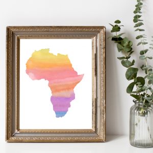 Rainbow Africa Continent Printable