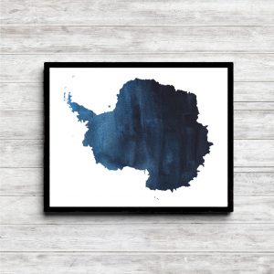 Blue Antarctic Continent Printable