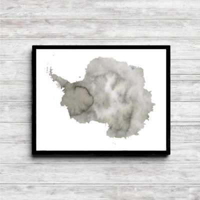 Gray Antarctic Continent Printable