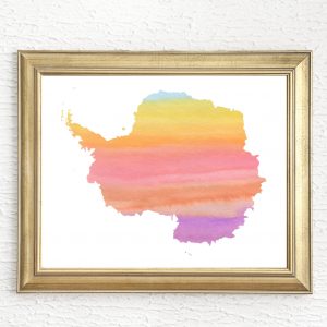 Rainbow Antarctica Continent Printable