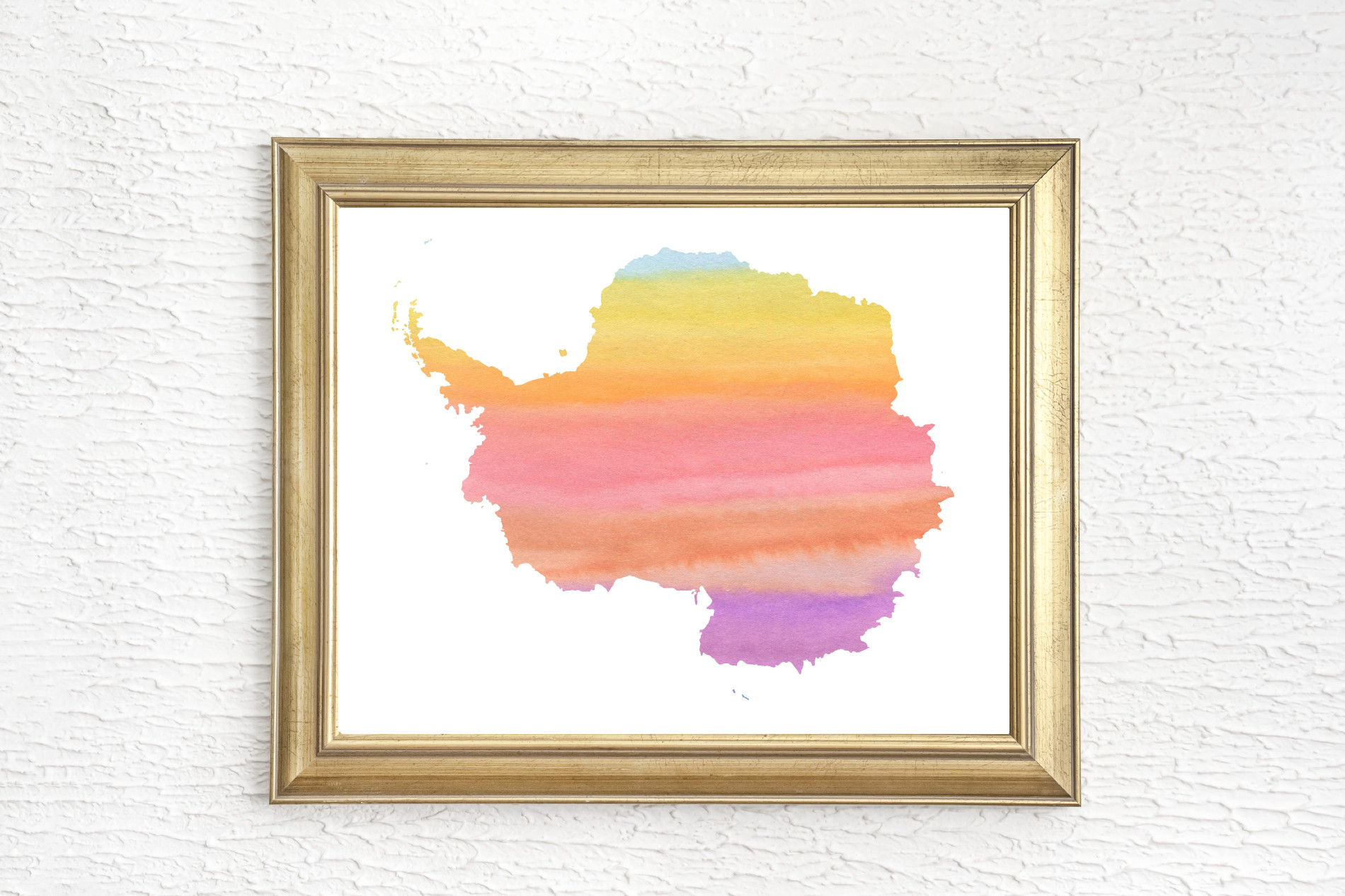 Rainbow Antarctica Continent Printable