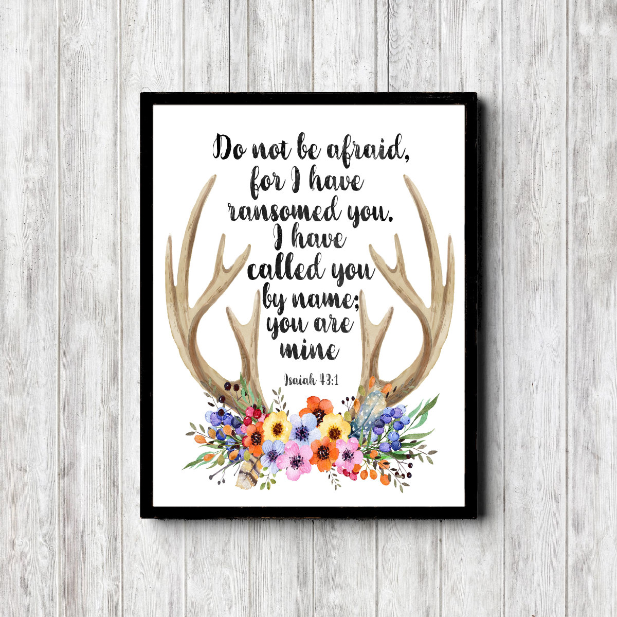 Isaiah 43:1 Antlers Scripture Printable