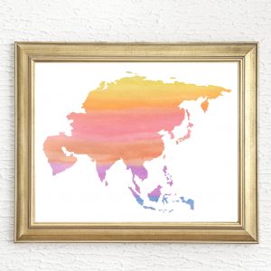 Rainbow Asia Continent Printable