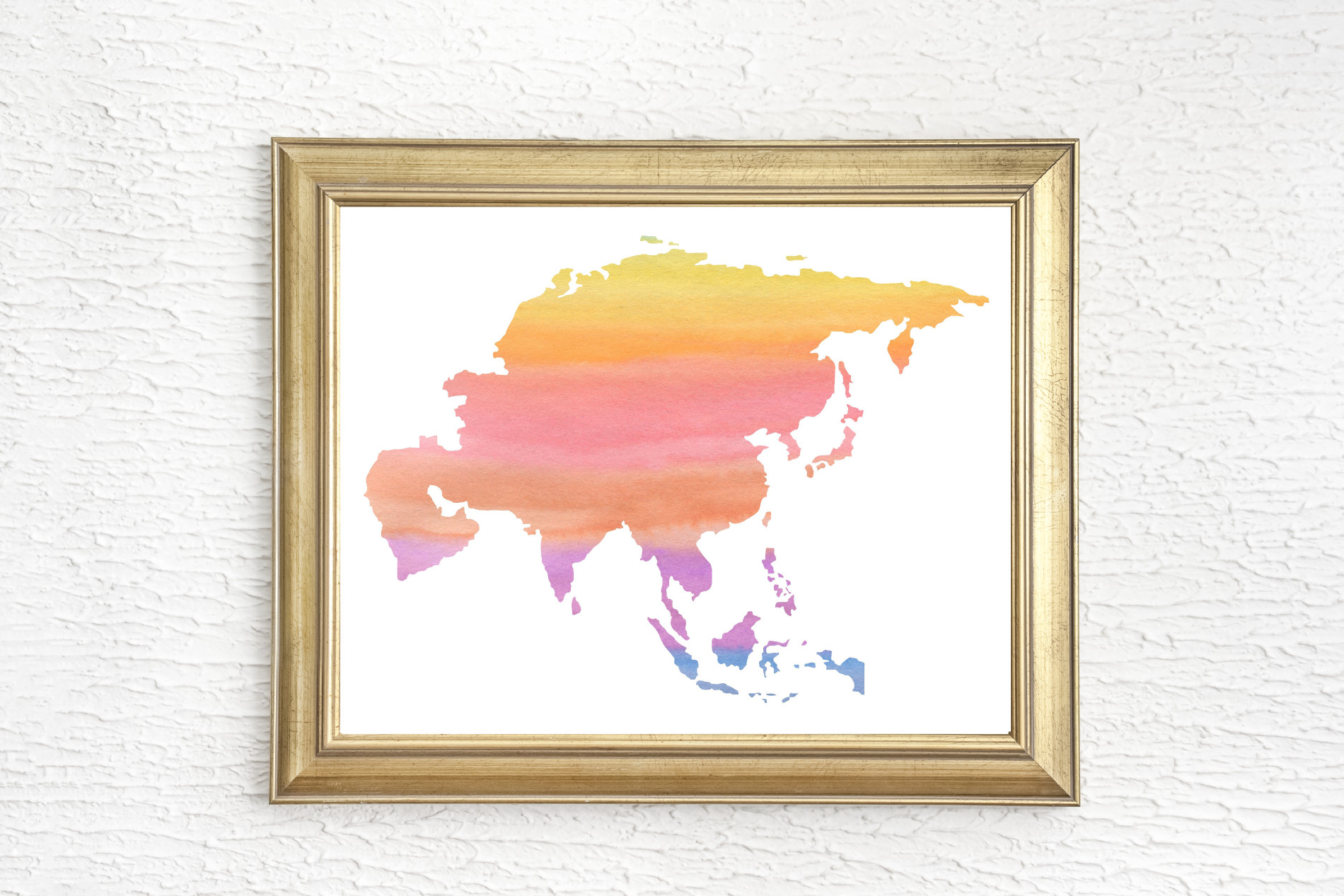 Rainbow Asia Continent Printable