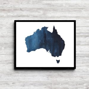 Blue Australian Continent Printable