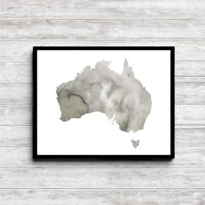 Gray Australian Continent Printable