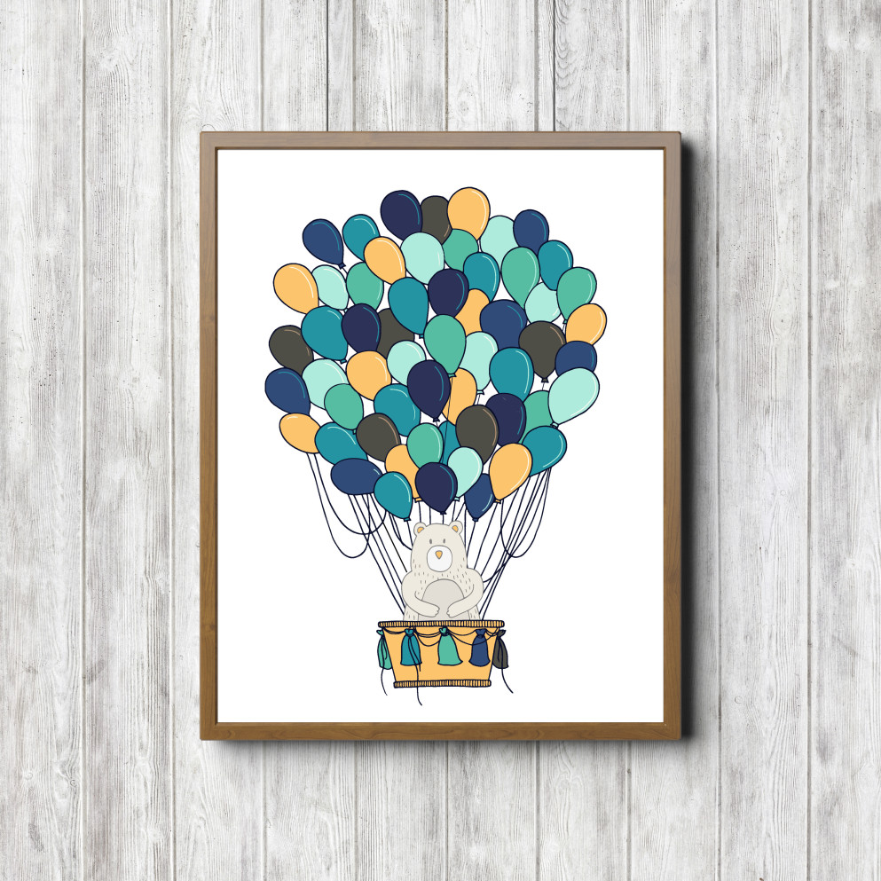 Hot Air Balloon Bear Printable