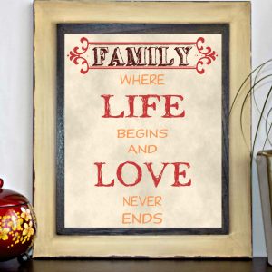 Family Love Printable Poster