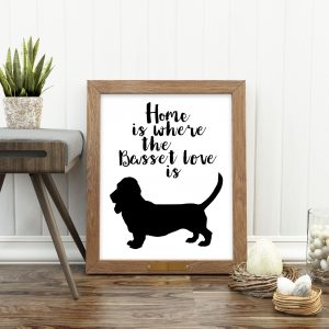 Basset Love Printable Poster