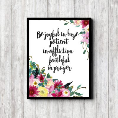 Romans 12:12 Bouquet Scripture Printable