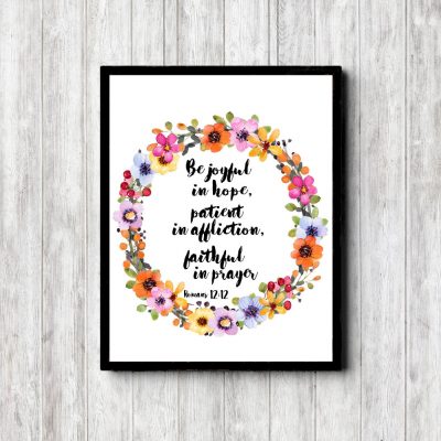 Romans 12:12 Wreath Scripture Printable