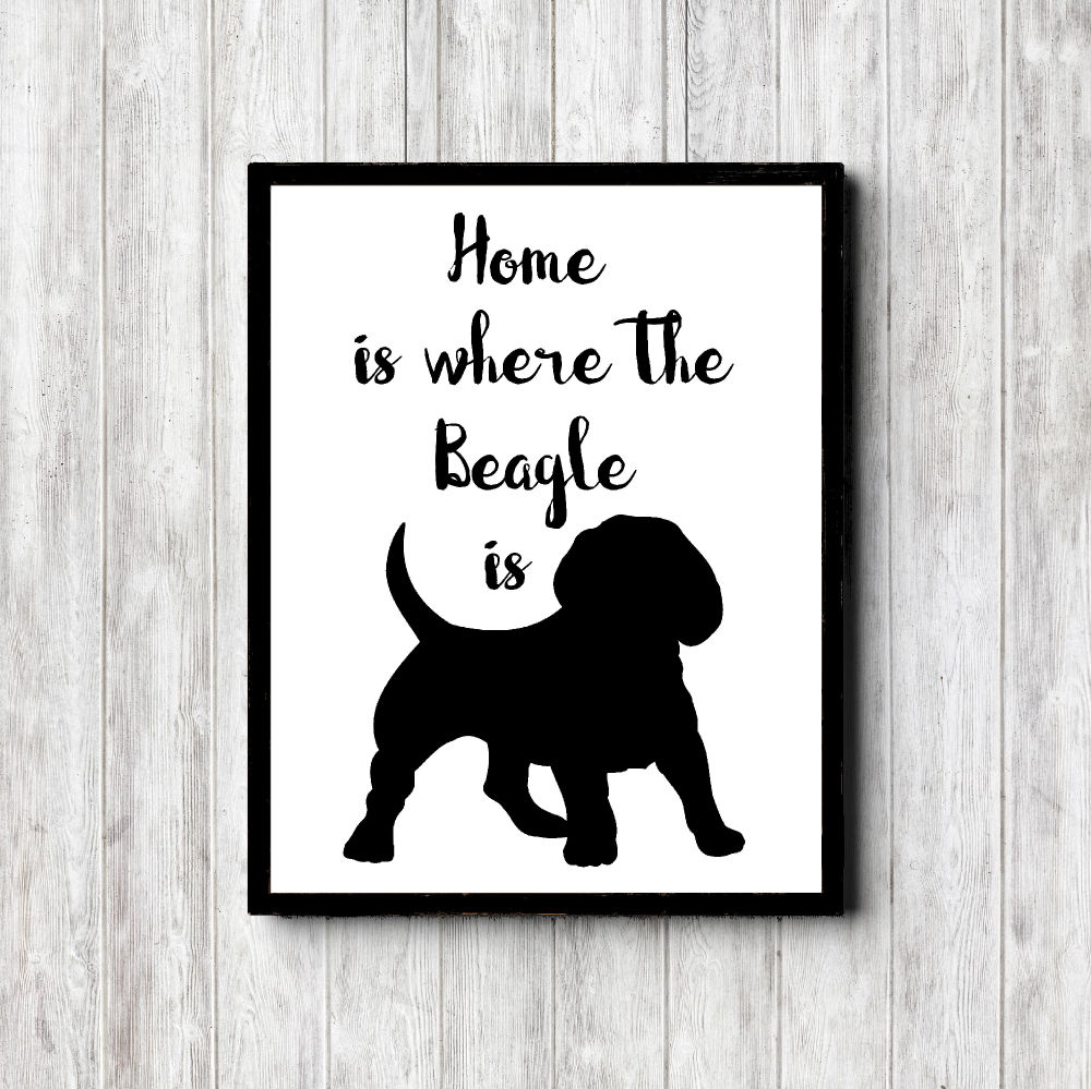 Beagle Home Printable Poster